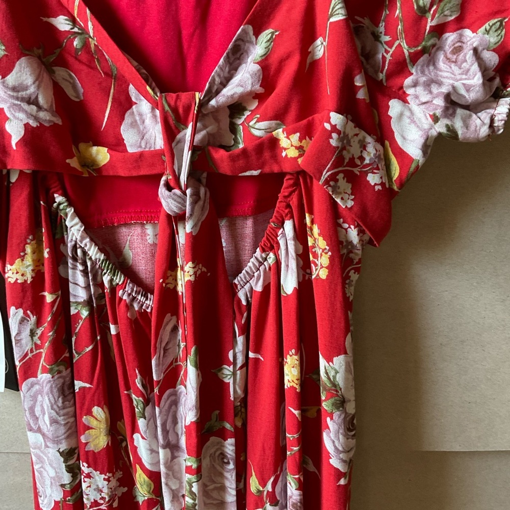 As U Wish Floral Red Dress. Size L NWT - Picture 8 of 13